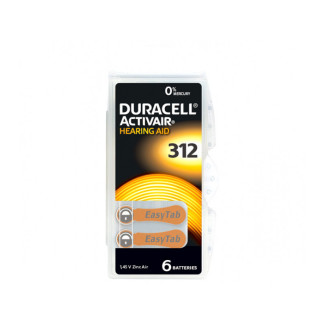 Duracell Battery Zinc Air. 312. 1.45V Blister (6-Pack) 