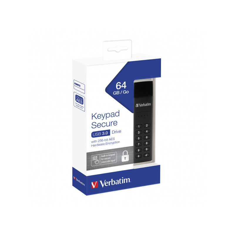 Verbatim USB 3.0 Stick 64GB. Secure. Keypad - Retail 