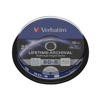 Verbatim M-DISC BD-R 25GB/1-4x Cakebox (10 Disc) - Archivmedium 