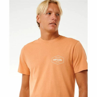 Camiseta Deportiva de Manga Corta Rip Curl Stapler  Marrón claro