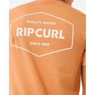 Camiseta Deportiva de Manga Corta Rip Curl Stapler  Marrón claro